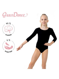Купальник для гимнастики и танцев Grace Dance, р. 36, чёрный