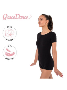 Купальник для гимнастики и танцев Grace Dance, р. 42, чёрный