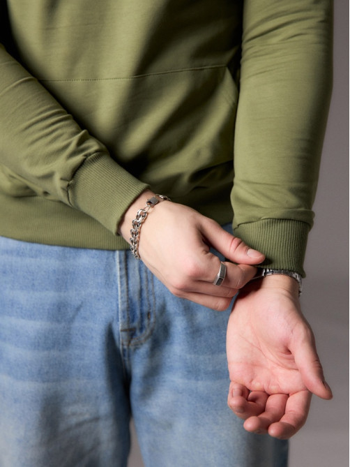 Толстовка мужская с капюшоном MIST Men's casual размер 50, зеленый