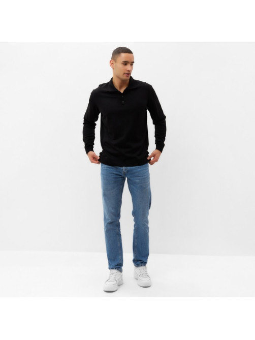 Джемпер поло мужской MINAKU: Knitwear collection, размер 54, чёрный
