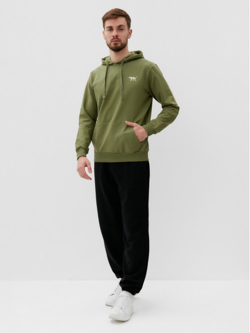 Толстовка мужская с капюшоном MIST Men's casual размер 52, зеленый