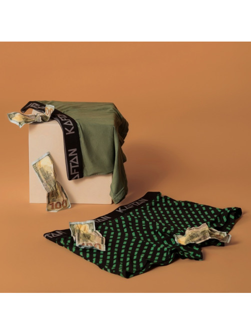 Набор трусов KAFTAN Be Rich, 2 штуки, цвет чёрный, хаки, размер 46