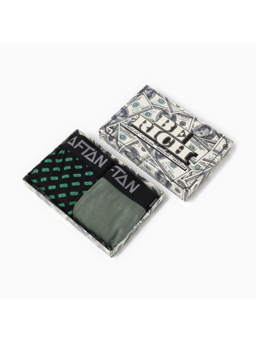 Набор трусов KAFTAN Be Rich, 2 штуки, цвет чёрный, хаки, размер 46