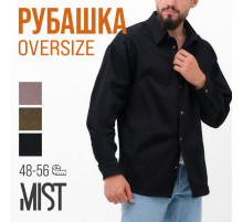 Рубашка мужская MIST oversize размер 52, чёрная