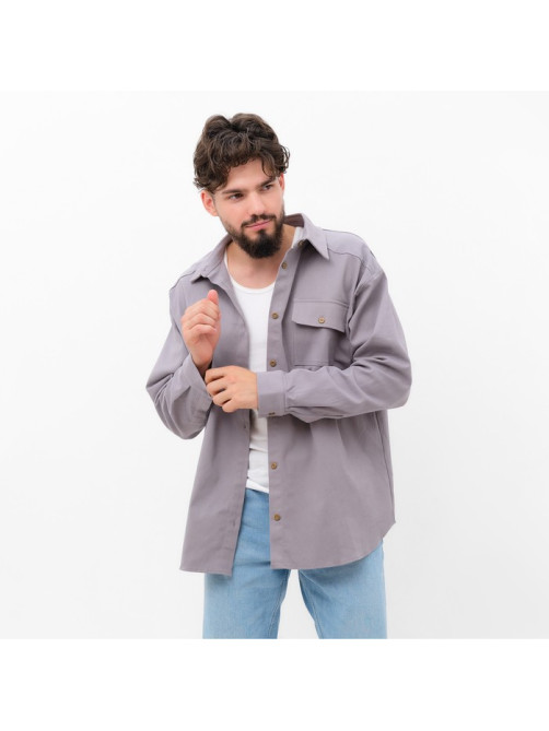 Рубашка мужская MIST oversize размер 52, светло-серый