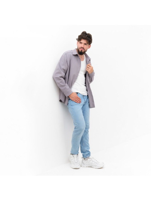 Рубашка мужская MIST oversize размер 50, светло-серый
