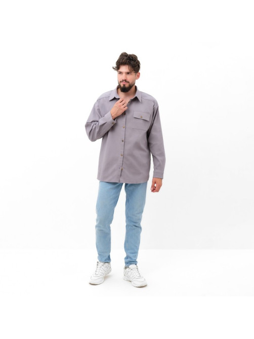 Рубашка мужская MIST oversize размер 54, светло-серый
