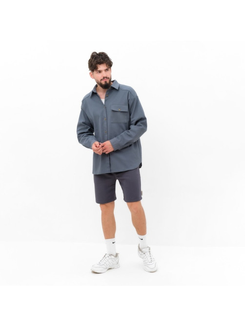 Рубашка мужская MIST oversize размер 52, цвет графитовый