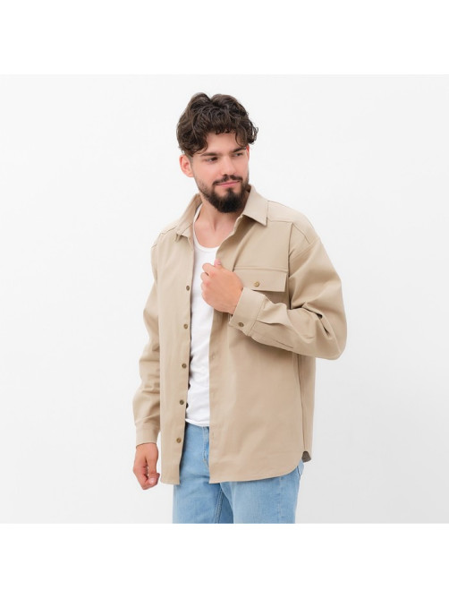 Рубашка мужская MIST oversize размер 52, цвет молочный