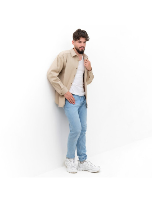 Рубашка мужская MIST oversize размер 54, цвет молочный