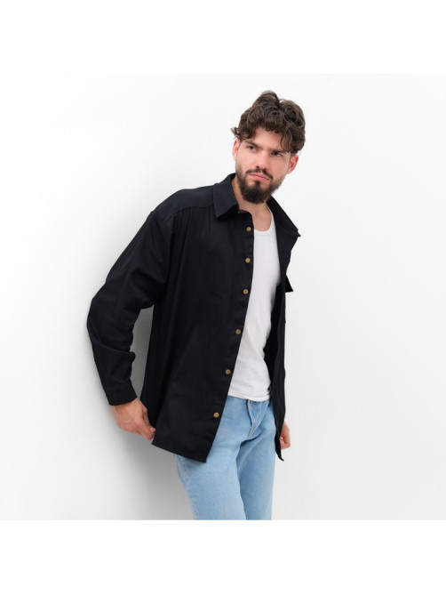 Рубашка мужская MIST oversize размер 52, чёрная