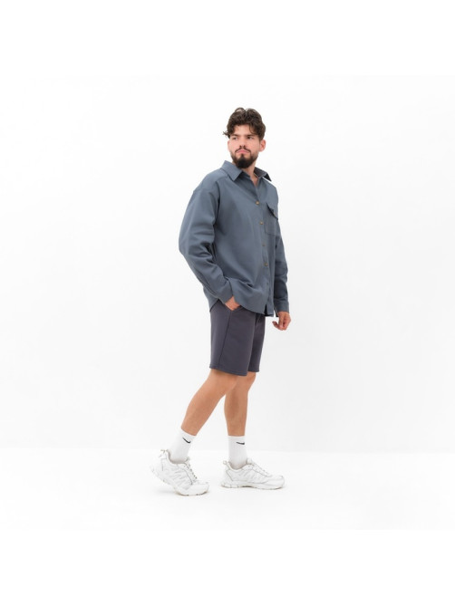 Рубашка мужская MIST oversize размер 50, цвет графитовый
