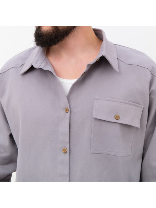 Рубашка мужская MIST oversize размер 50, светло-серый