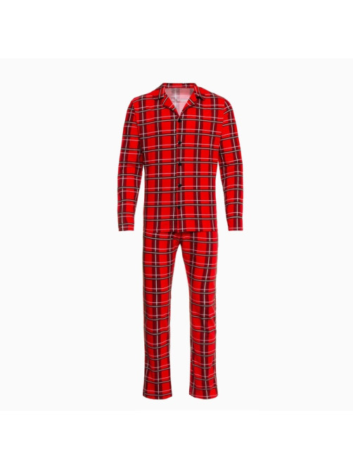 Пижама мужская (рубашка, брюки) KAFTAN «Клетка», размер 56