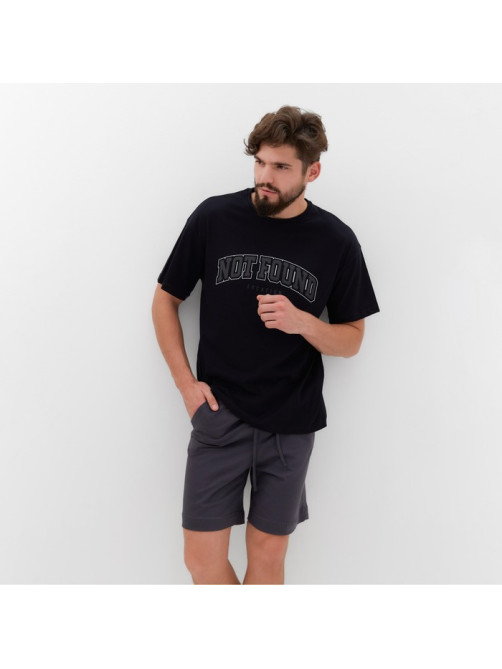 Пижама мужская KAFTAN Not found, размер 50, серая, чёрная