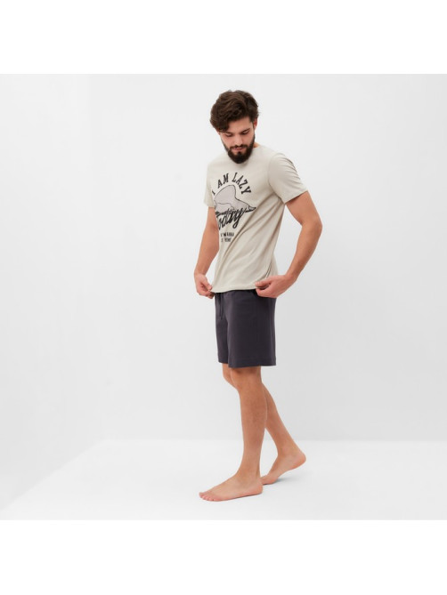 Пижама мужская (футболка, шорты) KAFTAN i`m lazy, размер 54, серая