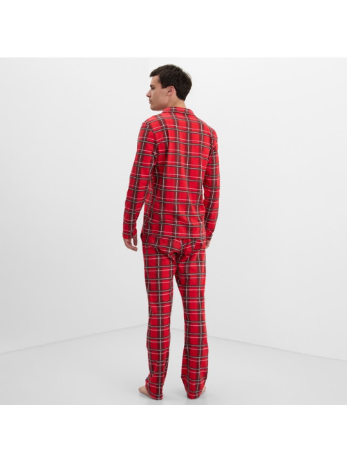 Пижама мужская (рубашка, брюки) KAFTAN «Клетка», размер 52