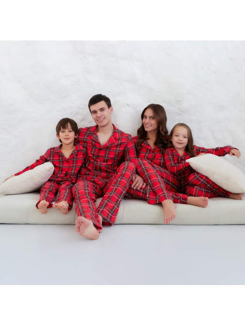 Пижама мужская (рубашка, брюки) KAFTAN «Клетка», размер 48
