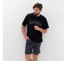 Пижама мужская KAFTAN Not found, размер 52, серая, чёрная