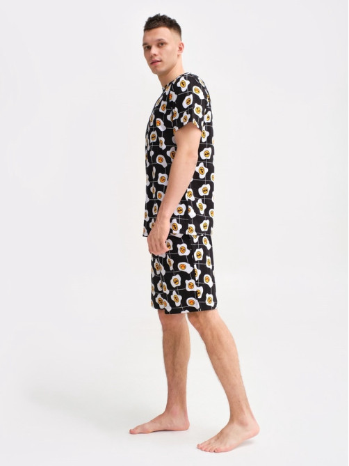 Пижама мужская KAFTAN «Яйца», размер 52, чёрная