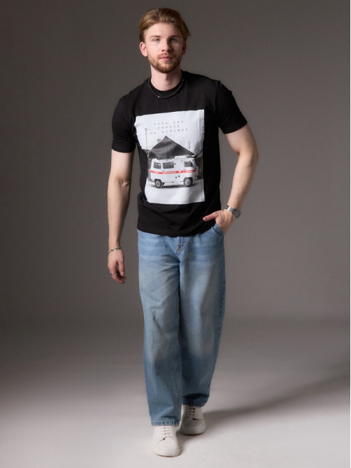 Футболка KAFTAN «Помощь», размер 48, чёрная