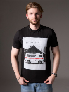 Футболка KAFTAN «Помощь», размер 46, чёрная