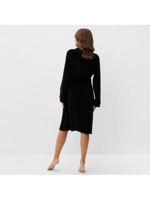 Халат домашний женский KAFTAN «Бархат», размер 44, чёрный