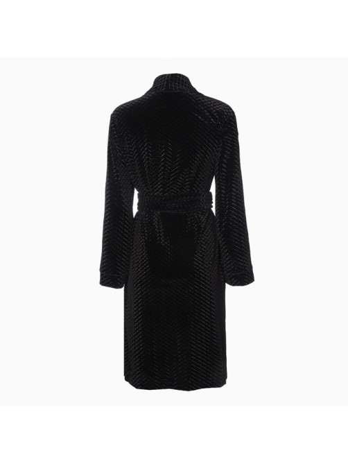 Халат домашний женский KAFTAN «Бархат», размер 48, чёрный