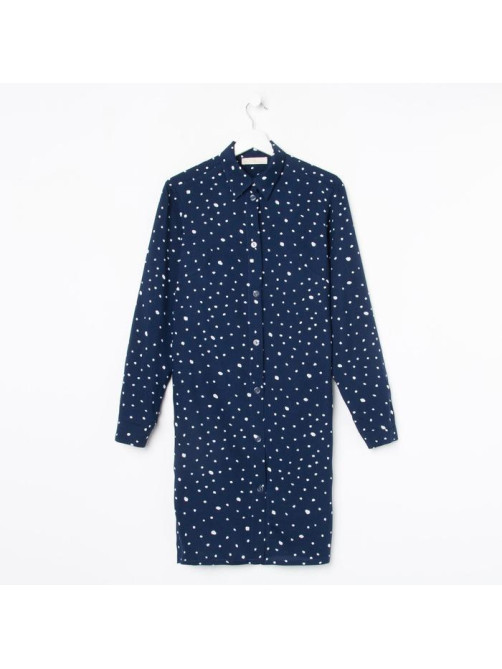 Сорочка ночная женская KAFTAN «Горошек», синяя, размер 44-46