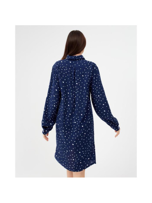 Сорочка ночная женская KAFTAN «Горошек», синяя, размер 44-46