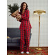 Пижама новогодняя женская (рубашка, брюки) KAFTAN «Клетка», размер 40-42