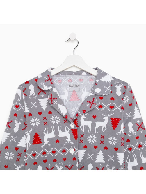 Пижама новогодняя женская (рубашка, брюки) KAFTAN «Скандинавия», размер 44-46