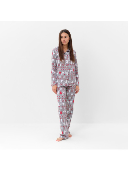 Пижама новогодняя женская (рубашка, брюки) KAFTAN «Скандинавия», размер 44-46