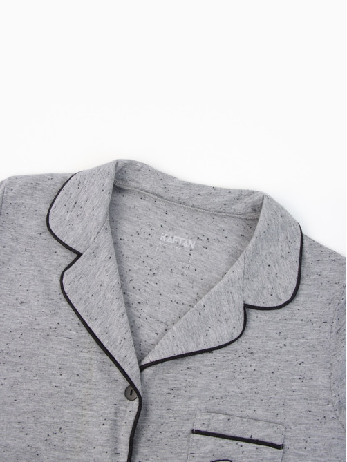 Пижама женская (рубашка, брюки) KAFTAN Sweat home, размер 40-42, серая