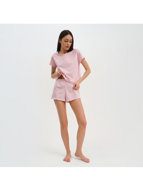 Пижама женская (футболка, шорты) KAFTAN Basic, размер 48-50, розовая