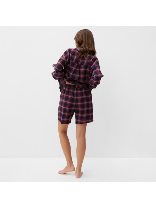 Пижама женская (рубашка, шорты) KAFTAN, размер 40-42, синяя