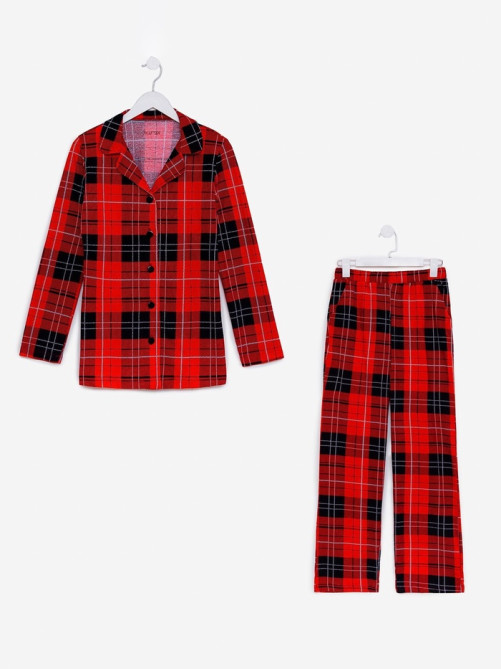 Пижама новогодняя женская (рубашка, брюки) KAFTAN Christmas, размер 40-42