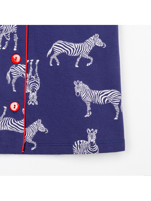 Пижама женская (рубашка, шорты) KAFTAN Zebra, размер 52-54, синяя