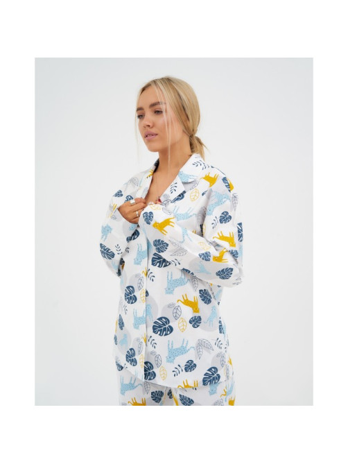 Пижама женская (рубашка, брюки) KAFTAN «Тропики», размер 40-42