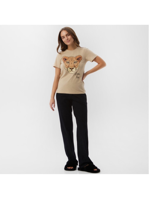 Пижама женская (футболка, брюки) KAFTAN Lion, размер 40-42