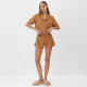 Пижама женская (рубашка, шорты) KAFTAN «Полоска», размер 44-46, цвет охра