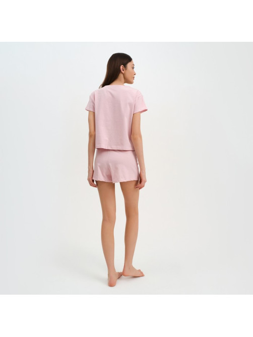 Пижама женская (футболка, шорты) KAFTAN Basic, размер 40-42, розовая
