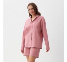 Пижама женская (рубашка, шорты) KAFTAN Basic, размер 48-50, розовая