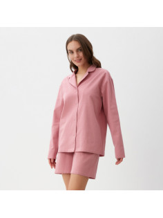 Пижама женская (рубашка, шорты) KAFTAN Basic, размер 48-50, розовая