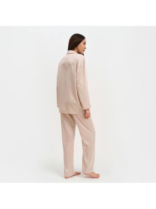 Пижама женская (рубашка, брюки) KAFTAN «Треугольники», молочная, размер 48-50