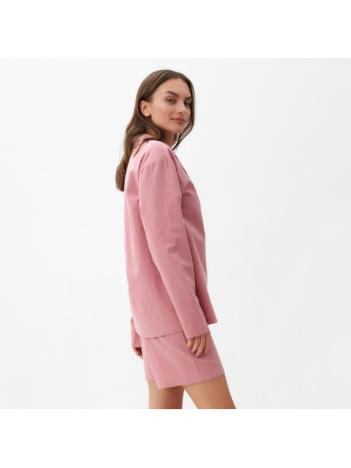 Пижама женская (рубашка, шорты) KAFTAN Basic, размер 48-50, розовая