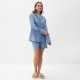 Пижама женская (рубашка, шорты) KAFTAN Basic, размер 48-50, голубая