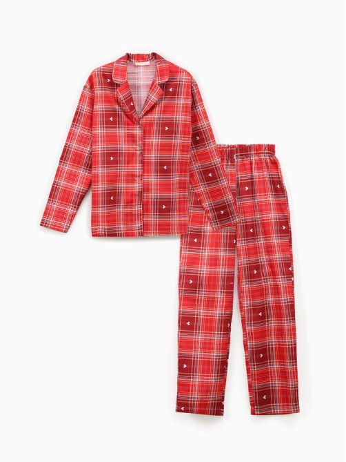 Пижама женская (рубашка, брюки) KAFTAN Red, размер 48-50