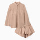 Пижама женская (рубашка, шорты) KAFTAN Basic line, размер 48, цвет кофейный