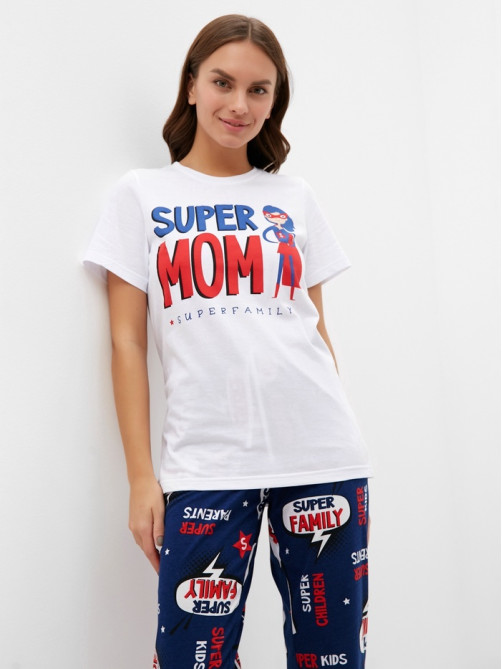 Пижама женская (футболка, брюки) KAFTAN Super, размер 40-42